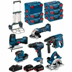 Aktion 💯 BOSCH Kit 18V BK601 (GST 18V-LIS+GKS 18V-LI+GSS 18V-10+GSR 18V-55+GBH 18V-21+GWS 18-125V-LI+ 2x4,0Ah+GAL18V-40+6xL-Boxx+Caddy) ✨