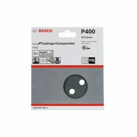Bosch Schleifblatt F355, 5er-Pack, für Exzenterschleifer, Ø 115, Korn 400 Neu 😉 Bosch Schleifblatt F355, 5er-Pack, Für Exzenterschleifer, Ø 115, Korn 400 ✨ -BOSCH SHOP 31661066 2