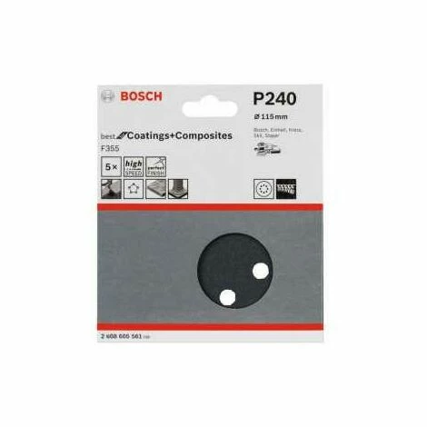 Bosch Schleifblatt F355, 5er-Pack, für Exzenterschleifer, Ø 115, Korn 240 Schlussverkauf 👏 Bosch Schleifblatt F355, 5er-Pack, Für Exzenterschleifer, Ø 115, Korn 240 🧨 -BOSCH SHOP 31661109 2