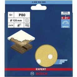 Bestpreis ✨ Bosch Accessories EXPERT C470 2608900805 Exzenterschleifpapier Gelocht Körnung Num 80 (Ø) 125 Mm 5 👏 -BOSCH SHOP 46114207 4