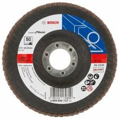 Neu 👏 BOSCH DIY FÄCHERSCHLEIFSCHEIBE (FÜR WINKELSCHLEIFER VERSCHIEDENE MATERIALIEN, BOMBIERTE AUSFÜHRUNG, Ø 125 MM, KÖRNUNG 60) ✨