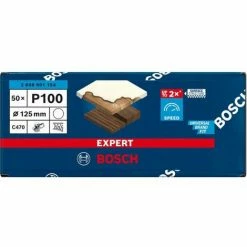 Auslauf 🔥 BOSCH Expert C470 Schleifpapier Ohne Löcher Für Winkelschleifer Und Bohrer, 125 mm, G 100, 50-tlg. 🌟 -BOSCH SHOP 63207964 2