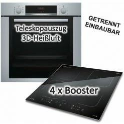 Coupon ✨ HERDSET BOSCH Einbaubackofen Mit CASO Induktionskochfeld - Autark, 60 Cm, Teleskopauszug, 3D Heißluft 🔥