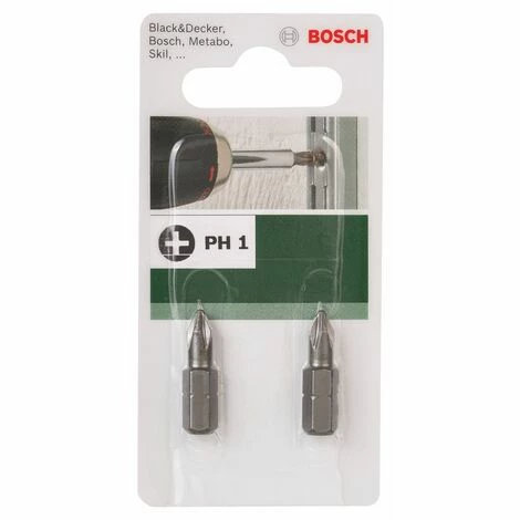 Packung mit 2 Bits Bosch Phillips Ph 1 25 mm Bester Verkauf 🧨 Packung Mit 2 Bits Bosch Phillips Ph 1 25 Mm ✨ -BOSCH SHOP 71927240 2