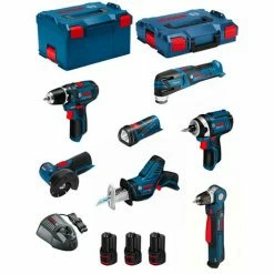 Bestpreis 🎉 BOSCH Kit 12V BMK7-28CD3 (GSR 12V-15+GDR 12V-105+GWB 12V-10+GWS 12V-76+GOP 12V-28+GSA 12V-14+GLI 12V-80+3 X 3,0 Ah+2xL-Boxx) 🔥